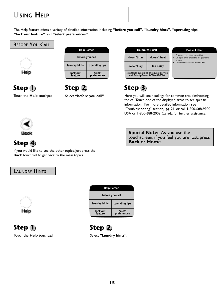 Step 4, Step 1 step 2, Step 3 | Maytag MDG9800AWQ User Manual | Page 16 / 72