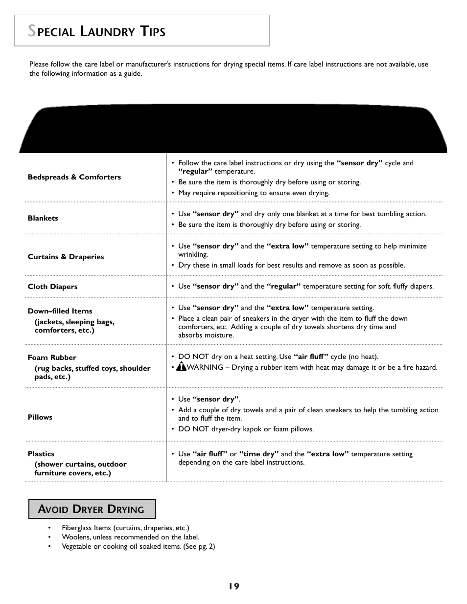 Pecial, Aundry | Maytag MDG9800AWQ User Manual | Page 20 / 72