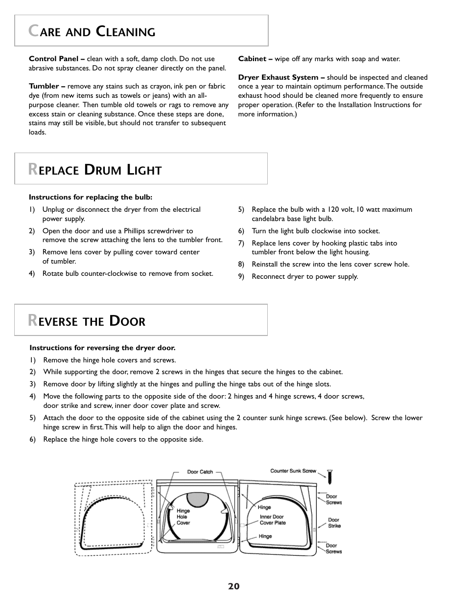 Are and, Leaning, Eplace | Ight, Everse the | Maytag MDG9800AWQ User Manual | Page 21 / 72