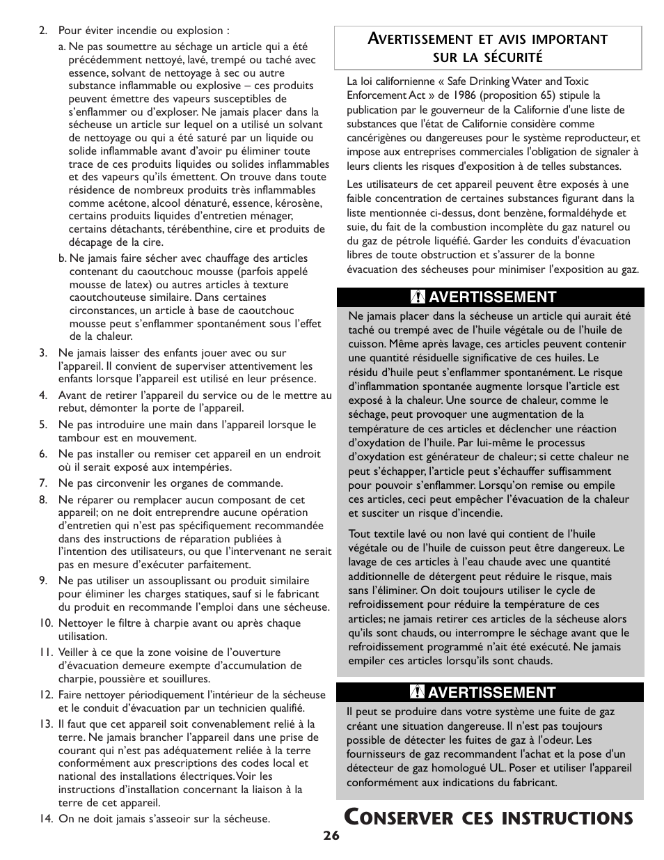 Onserver ces instructions | Maytag MDG9800AWQ User Manual | Page 27 / 72