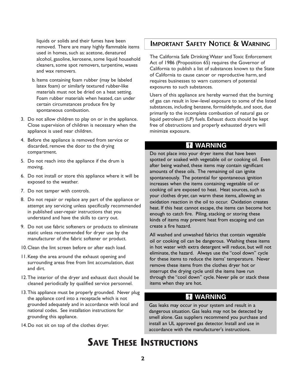 Hese, Nstructions | Maytag MDG9800AWQ User Manual | Page 3 / 72