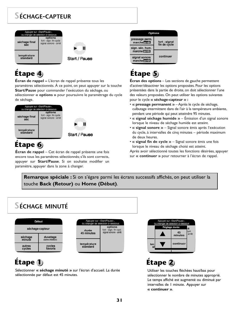 Étape 4 étape 5 étape 6, Étape 1 étape 2 | Maytag MDG9800AWQ User Manual | Page 32 / 72