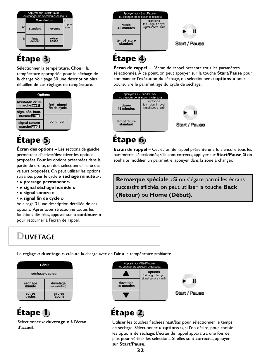 Étape 3 étape 4 étape 5 étape 6, Étape 1 étape 2 | Maytag MDG9800AWQ User Manual | Page 33 / 72