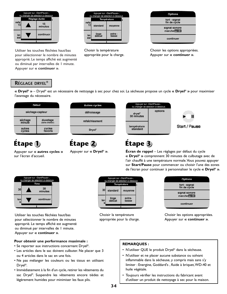 Étape 1, Étape 2, Étape 3 | Maytag MDG9800AWQ User Manual | Page 35 / 72
