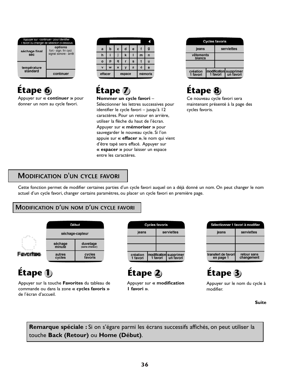 Étape 6 étape 7 étape 8, Étape 1 étape 2 étape 3 | Maytag MDG9800AWQ User Manual | Page 37 / 72