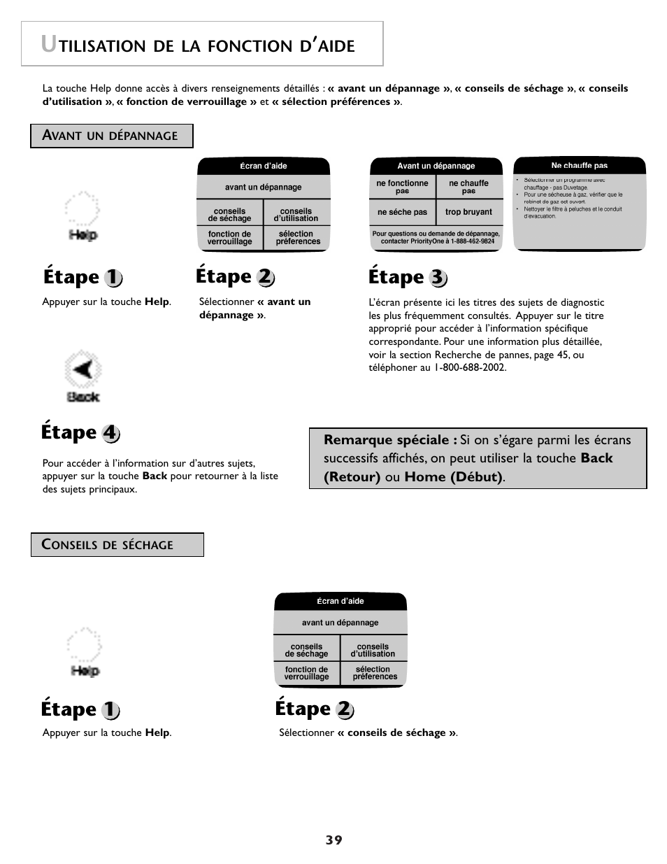 Étape 1 étape 2 étape 3 étape 4, Étape 1 étape 2 | Maytag MDG9800AWQ User Manual | Page 40 / 72