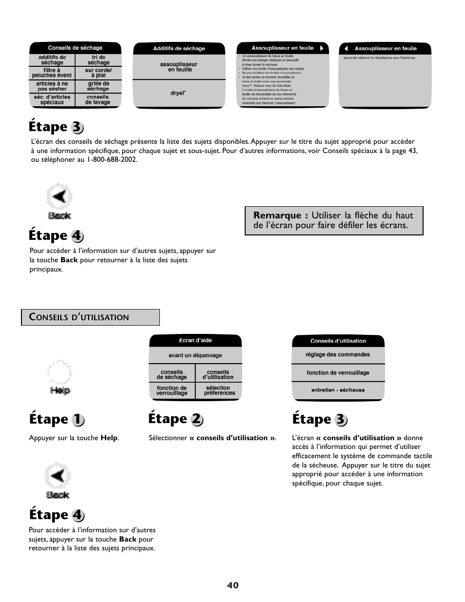 Étape 3 étape 4, Étape 1 étape 2 étape 3 étape 4 | Maytag MDG9800AWQ User Manual | Page 41 / 72