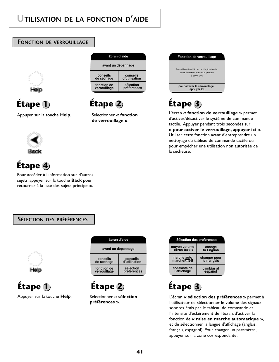 Étape 1 étape 2 étape 3 étape 4, Étape 1 étape 2 étape 3 | Maytag MDG9800AWQ User Manual | Page 42 / 72