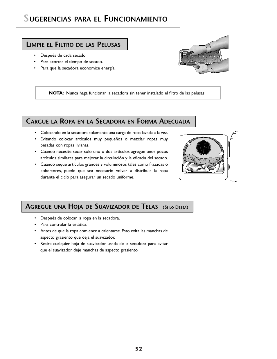 Ugerencias para el, Uncionamiento | Maytag MDG9800AWQ User Manual | Page 53 / 72