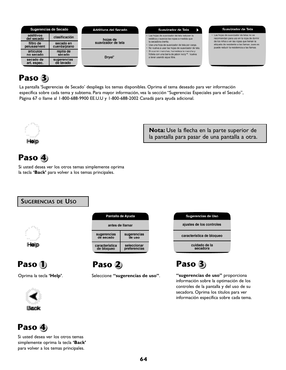Paso 3, Paso 4, Paso 1 | Paso 2 | Maytag MDG9800AWQ User Manual | Page 65 / 72