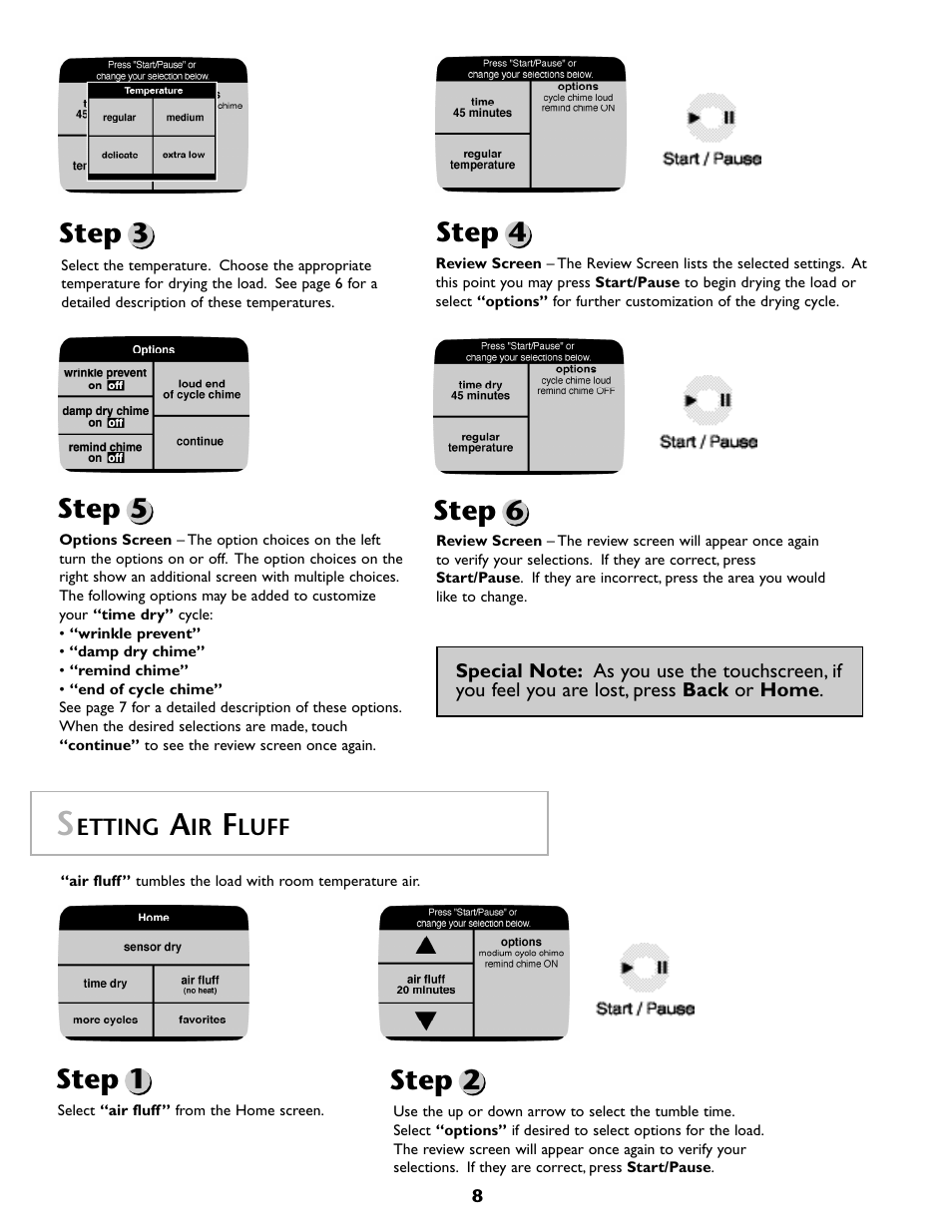 Step 3 step 4 step 5 step 6, Step 1 step 2 | Maytag MDG9800AWQ User Manual | Page 9 / 72