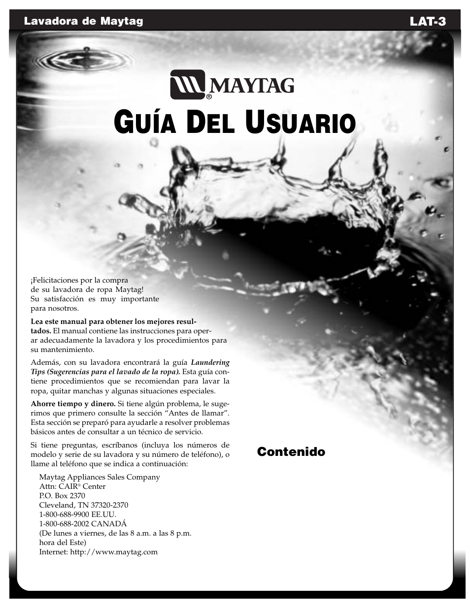 Suario | Maytag LAT3600AAE User Manual | Page 21 / 28