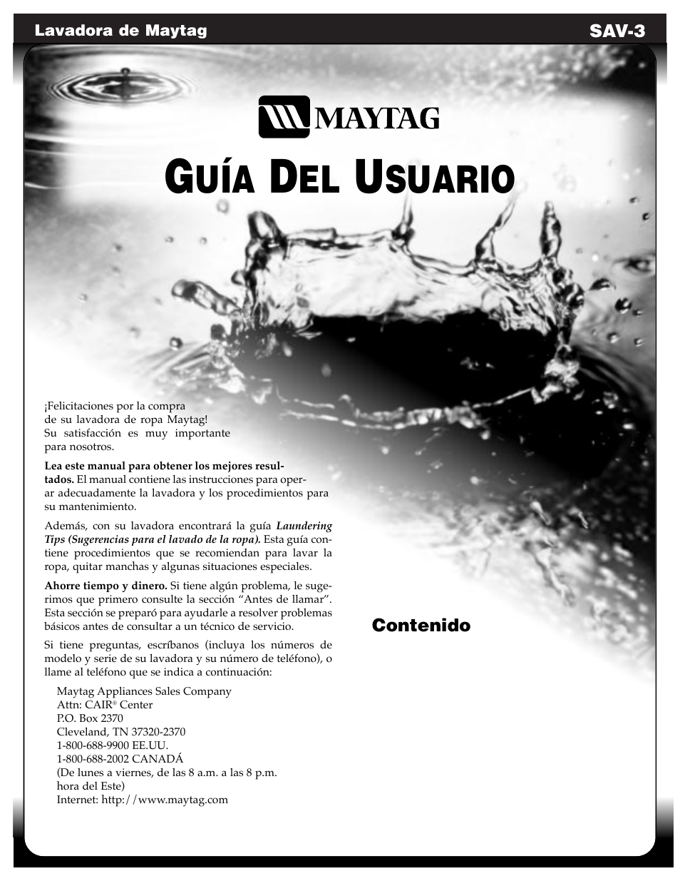 Suario | Maytag SAV505DAWW User Manual | Page 21 / 32