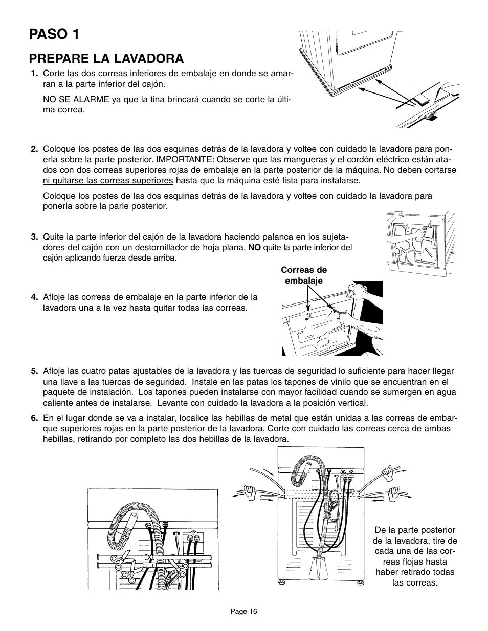 Paso 1, Prepare la lavadora | Maytag MAH6800AWW User Manual | Page 17 / 23