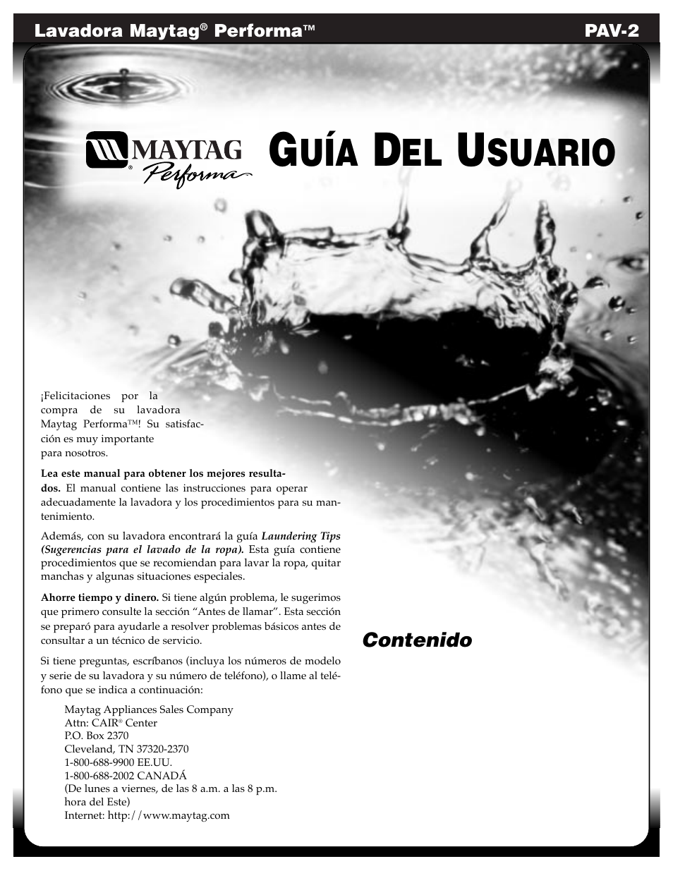 Suario | Maytag PAV5000AWW User Manual | Page 21 / 28