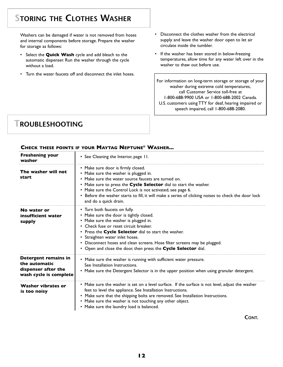 Toring the, Lothes, Asher | Roubleshooting | Maytag MAH8700AWM User Manual | Page 13 / 52