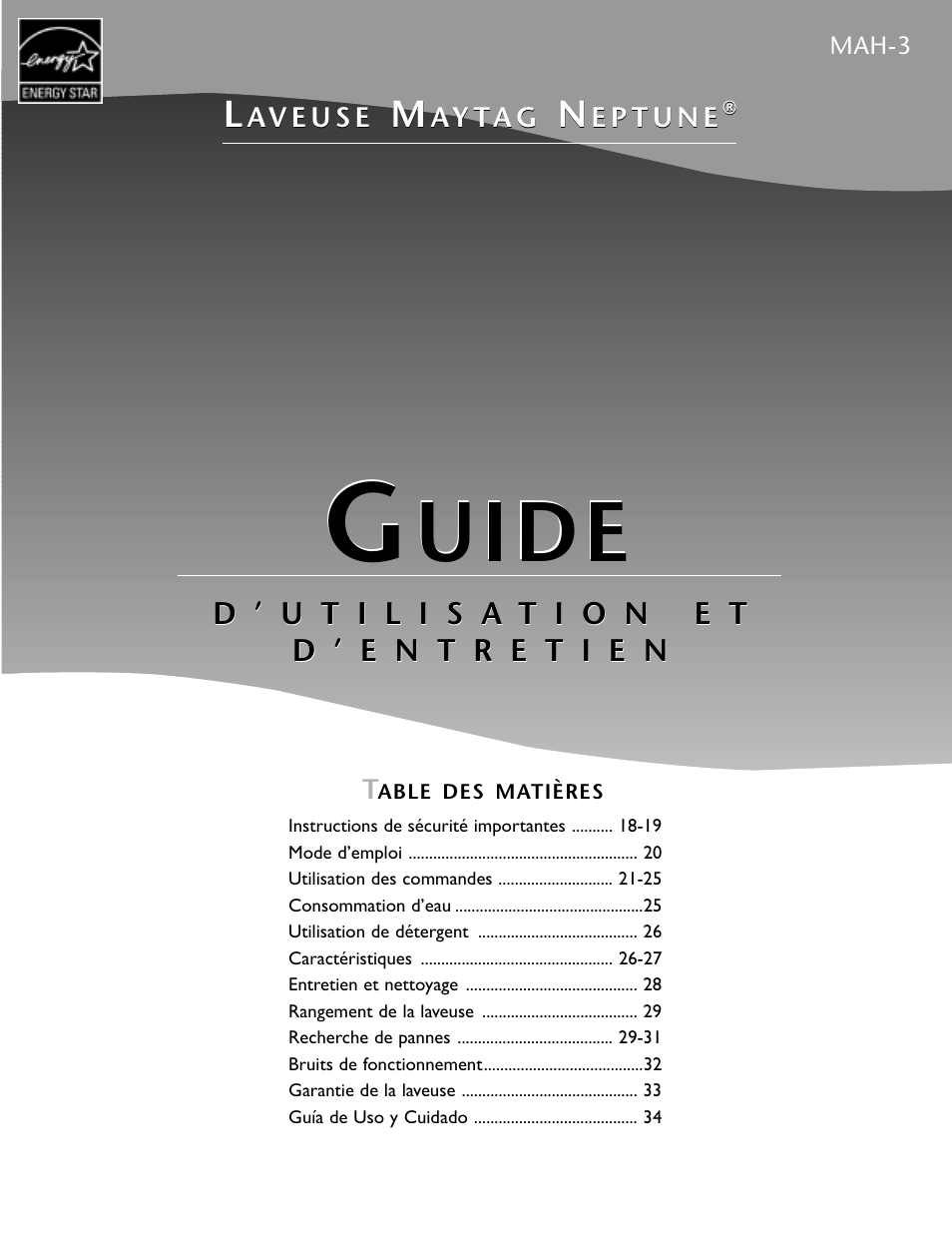 Uide | Maytag MAH8700AWM User Manual | Page 18 / 52