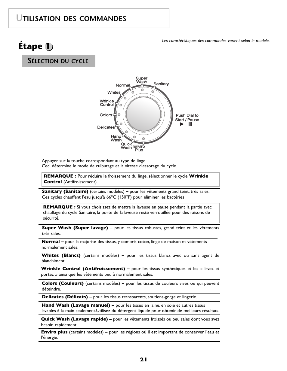 Étape 1, Tilisation des commandes | Maytag MAH8700AWM User Manual | Page 22 / 52