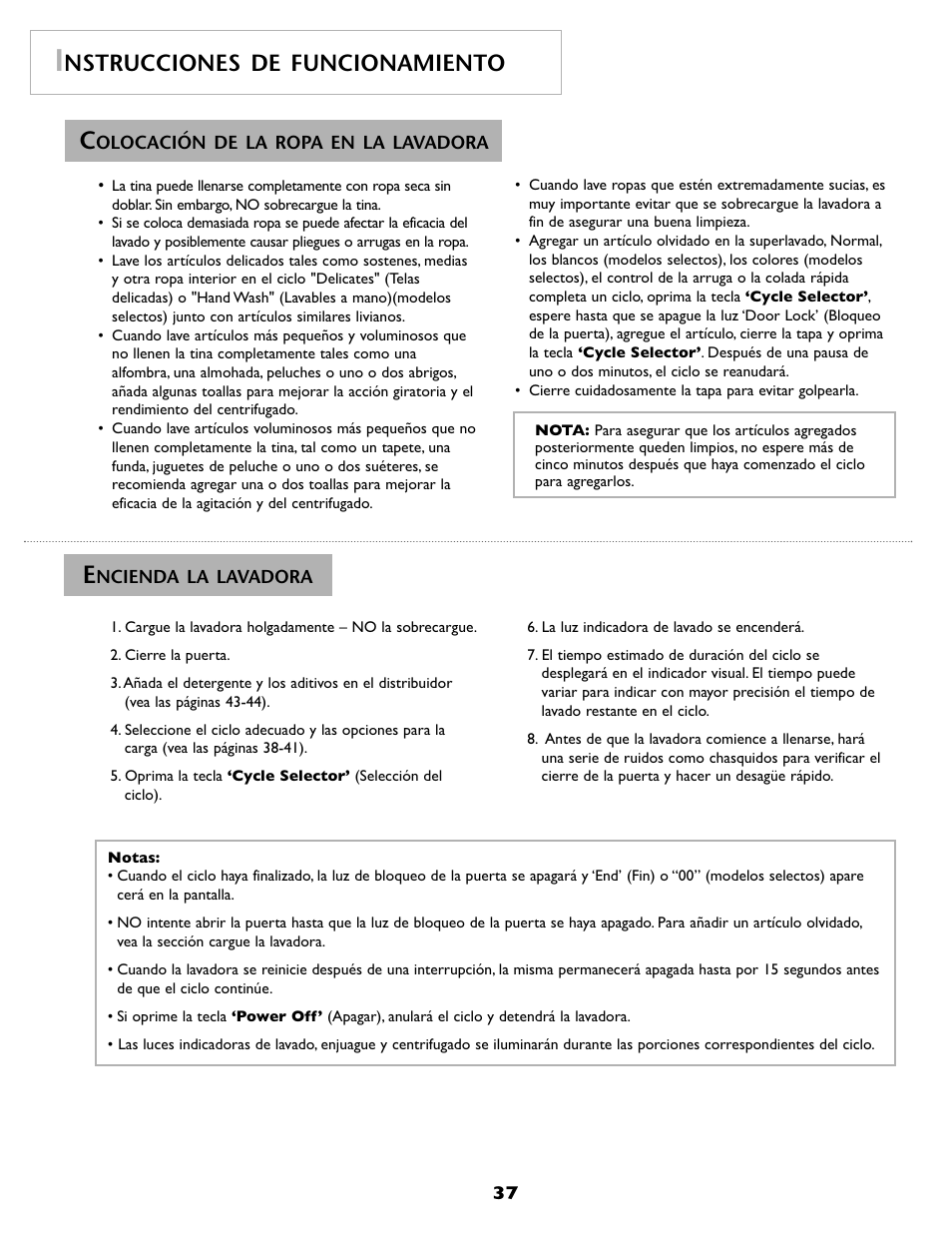 Nstrucciones de funcionamiento | Maytag MAH8700AWM User Manual | Page 38 / 52