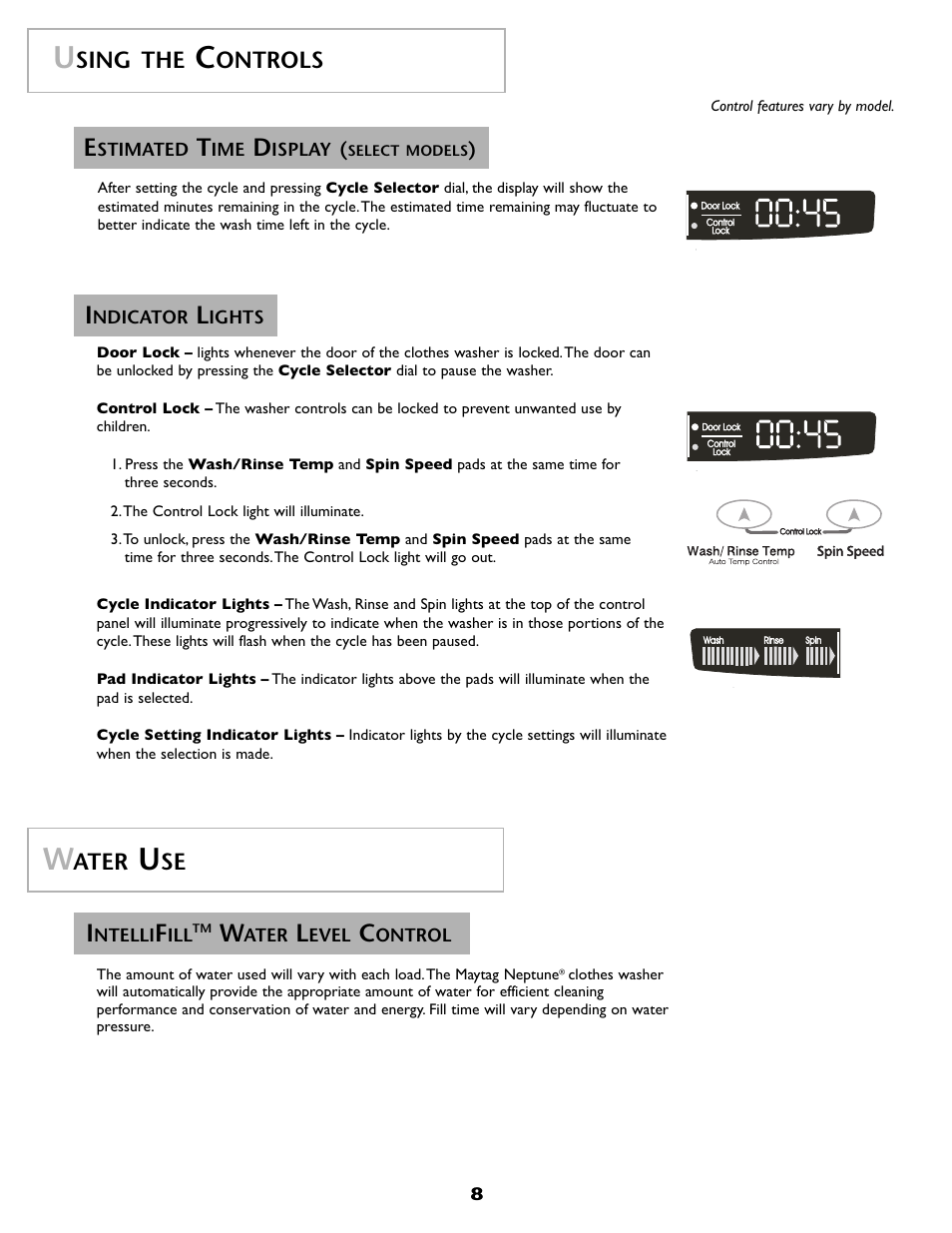 Ater, Sing the, Ontrols | Maytag MAH8700AWM User Manual | Page 9 / 52