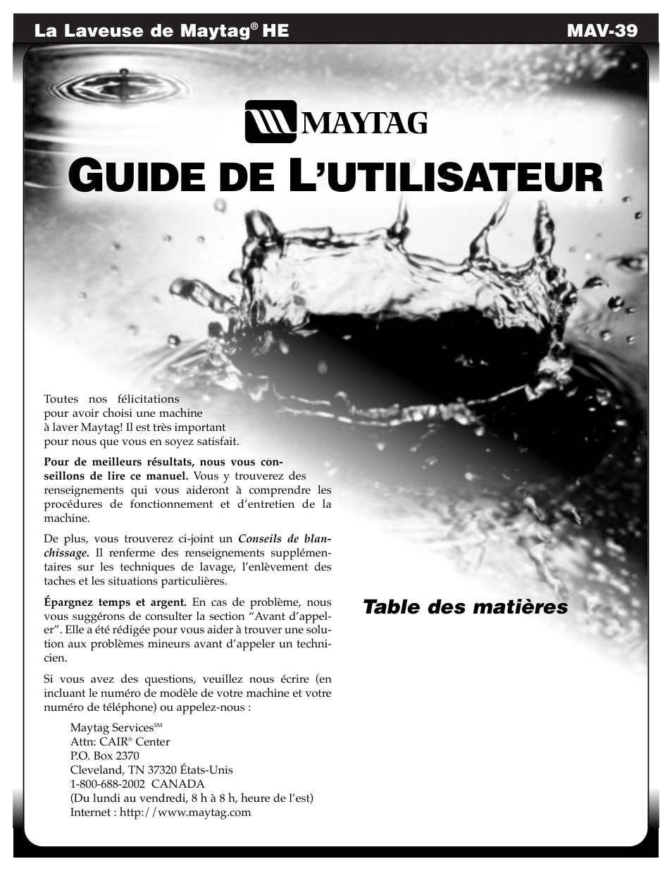 Maytag MAV9557EWW User Manual | Page 13 / 36