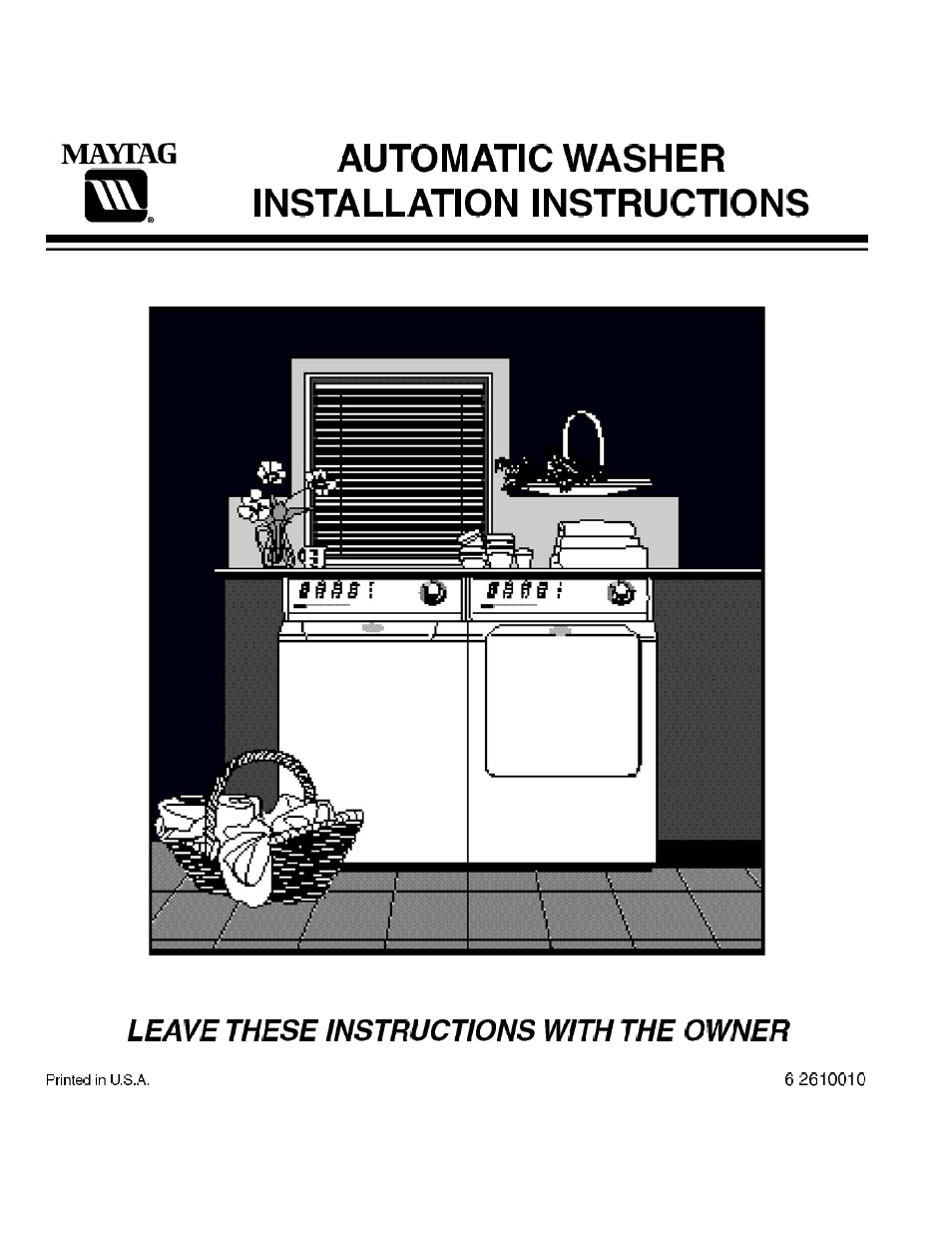 Maytag MAV7580EWW Installation User Manual | 7 pages