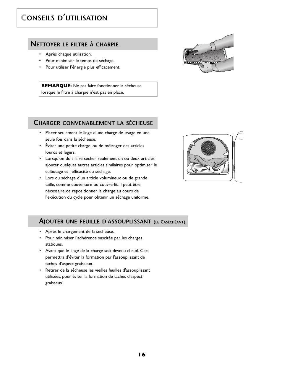 Onseils d, Utilisation | Maytag MDE6800AZW User Manual | Page 17 / 36