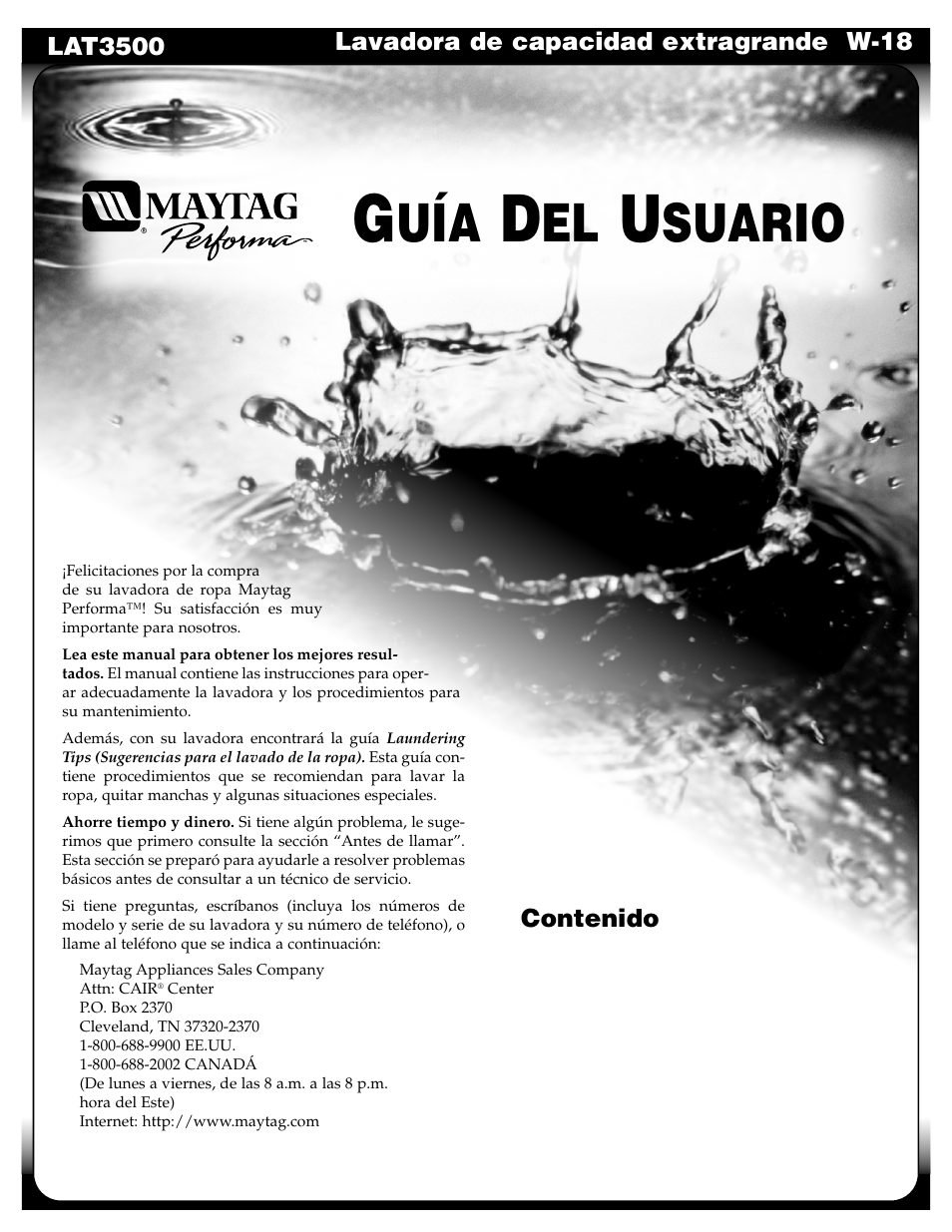Suario | Maytag LAT3500AAE User Manual | Page 21 / 28