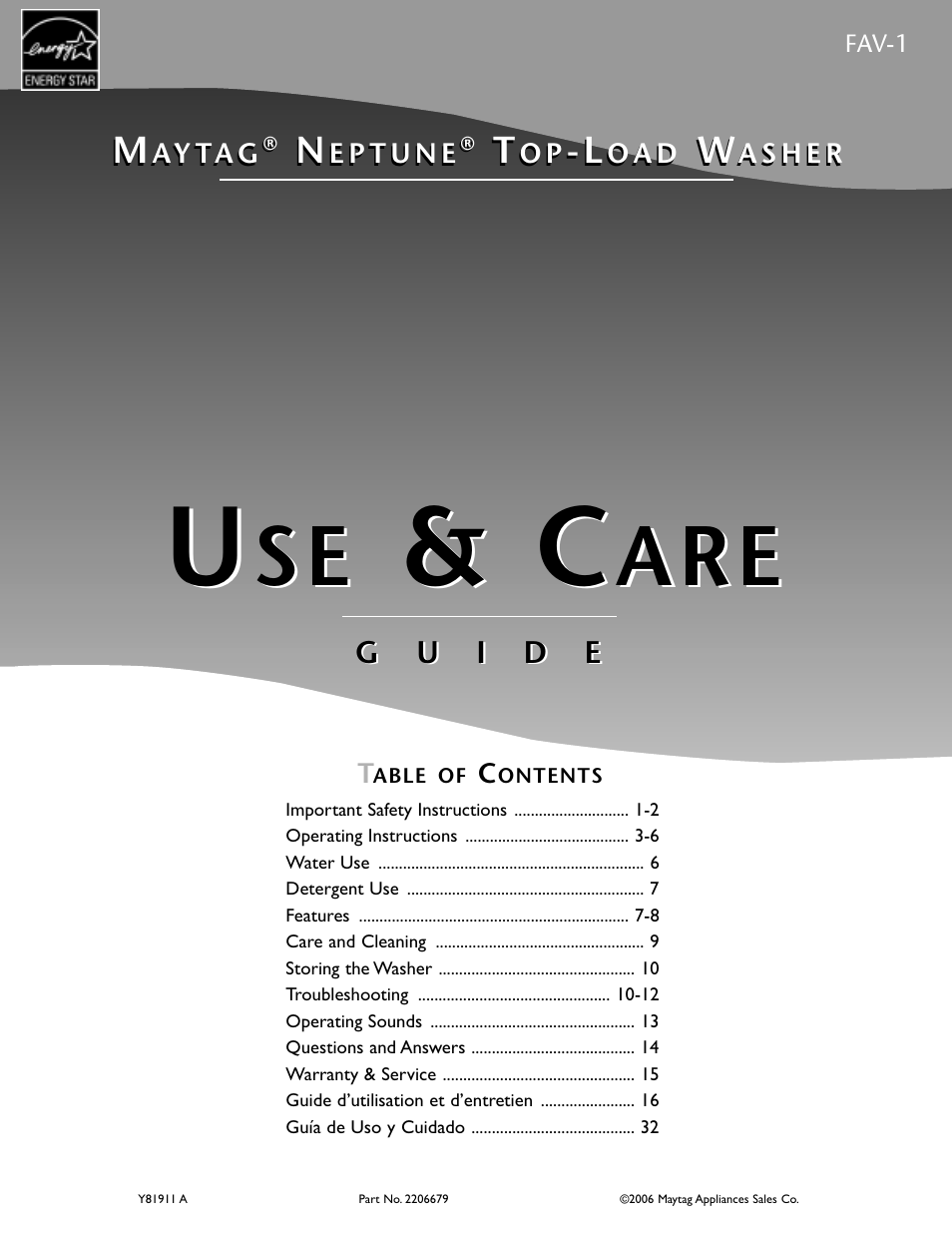 Maytag FAV6800AWQ User Manual | 48 pages