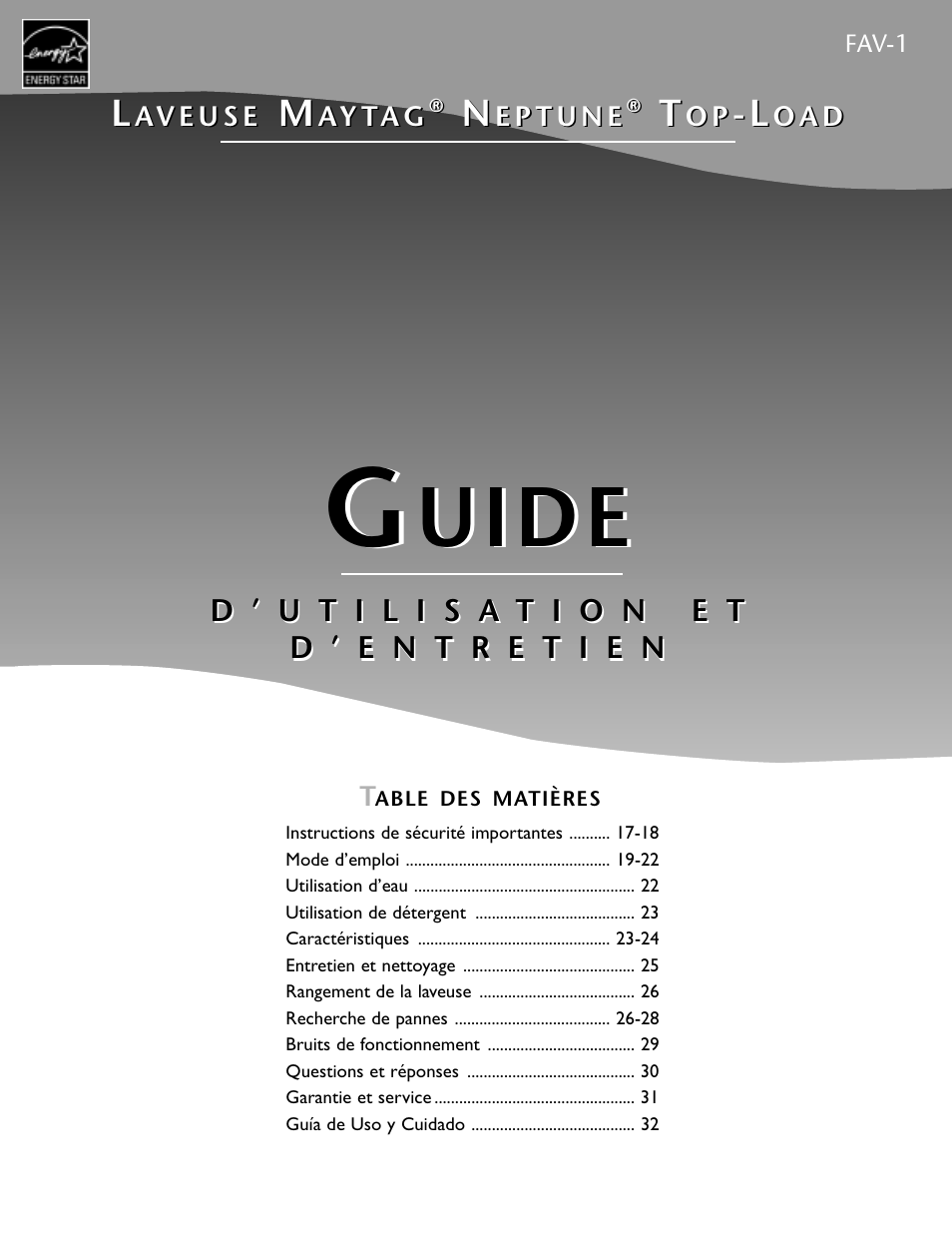 Uide | Maytag FAV6800AWQ User Manual | Page 17 / 48