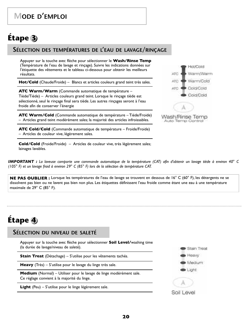 Étape 4 étape 3, Ode d, Emploi | Maytag FAV6800AWQ User Manual | Page 21 / 48