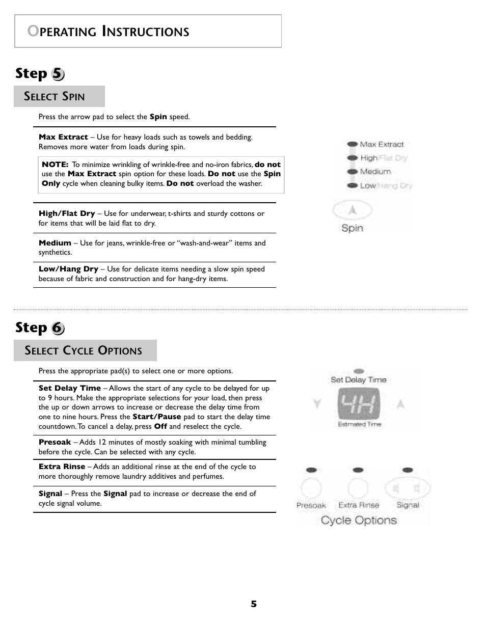 Step 5, Step 6, Perating | Nstructions | Maytag FAV6800AWQ User Manual | Page 6 / 48