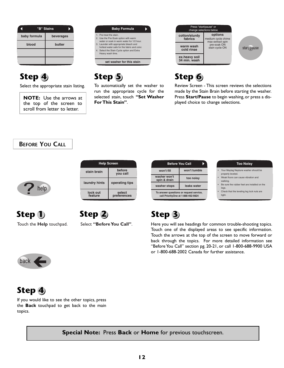 Step 1 step 2 step 3, Step 4, Step 4 step 5 step 6 | Efore | Maytag MAH7500AWQ User Manual | Page 13 / 80