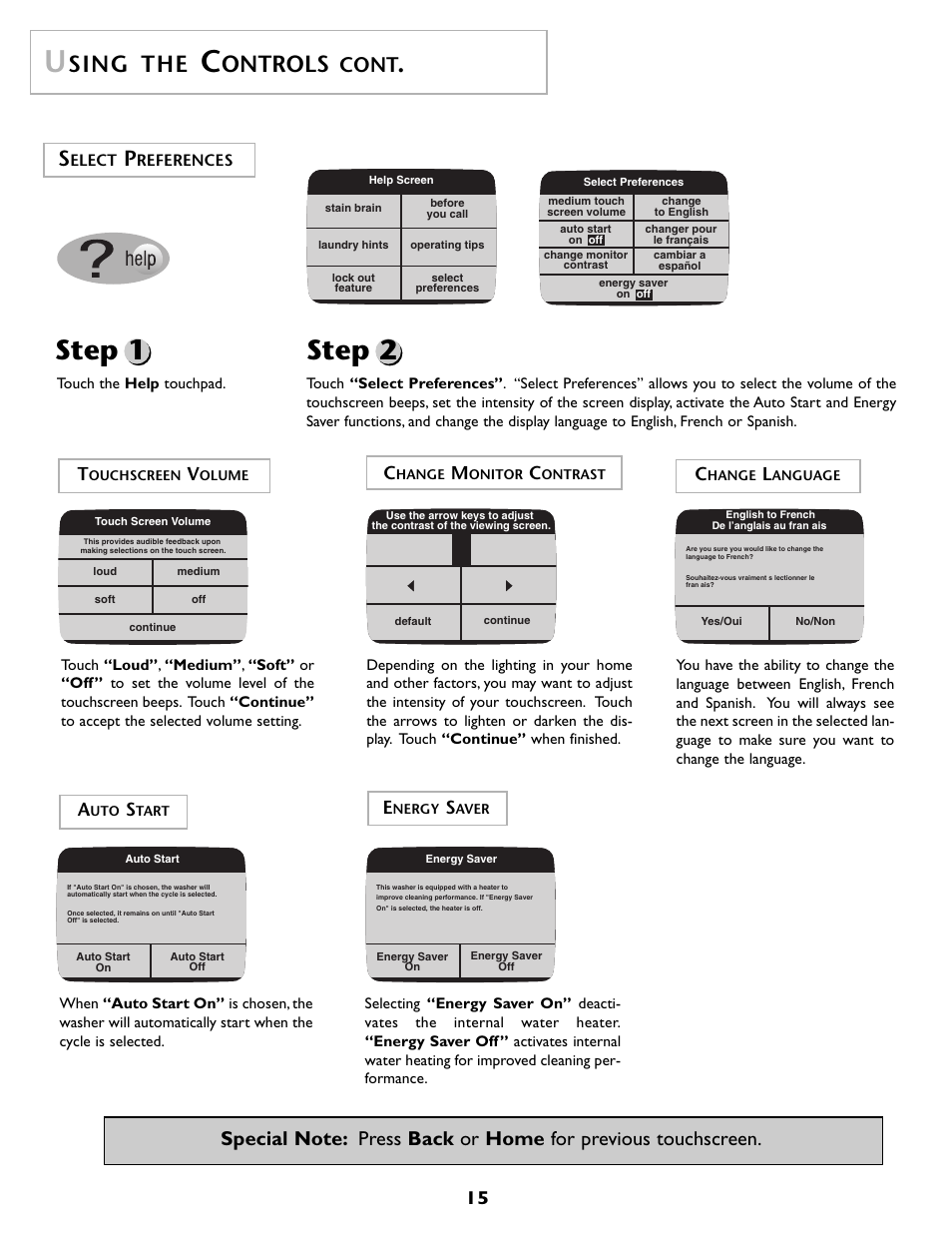 Step 1, Step 2, Sing the | Ontrols, Cont | Maytag MAH7500AWQ User Manual | Page 16 / 80