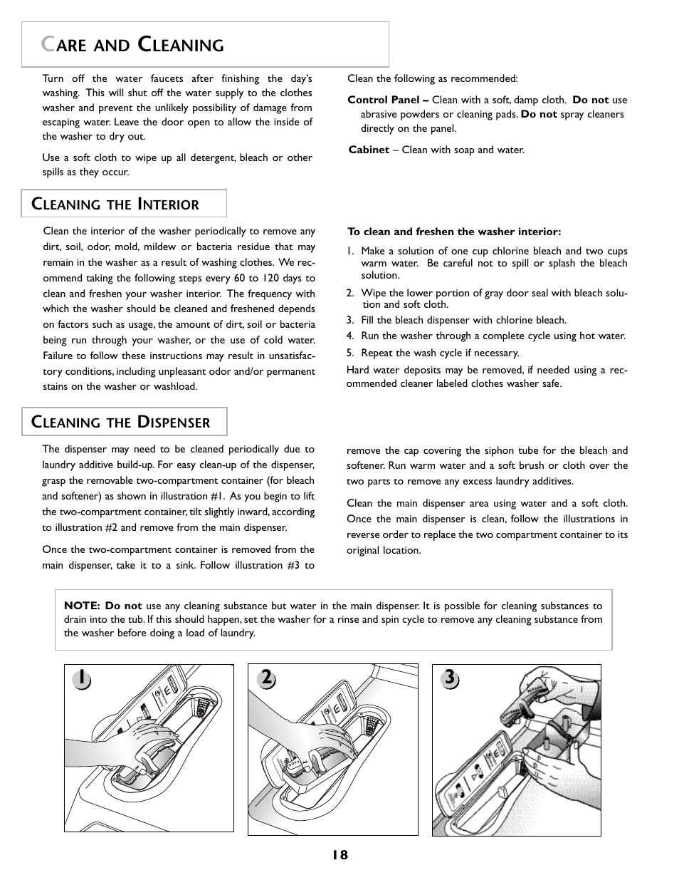 Are and, Leaning, Leaning the | Ispenser, Nterior | Maytag MAH7500AWQ User Manual | Page 19 / 80