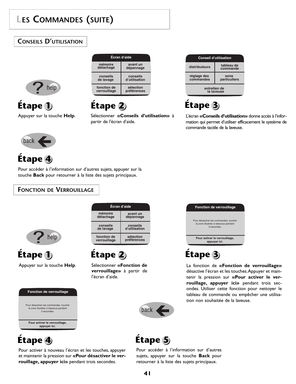 Étape 4, Ommandes, Suite | Maytag MAH7500AWQ User Manual | Page 42 / 80