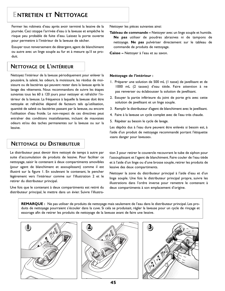 Ntretien et, Ettoyage, Ettoyage de | Intérieur, Ettoyage du, Istributeur | Maytag MAH7500AWQ User Manual | Page 46 / 80