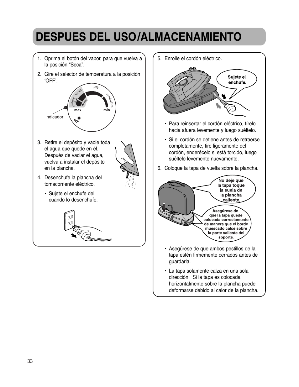 Despues del uso /almacenamiento | Maytag MLI7000AAW User Manual | Page 34 / 36