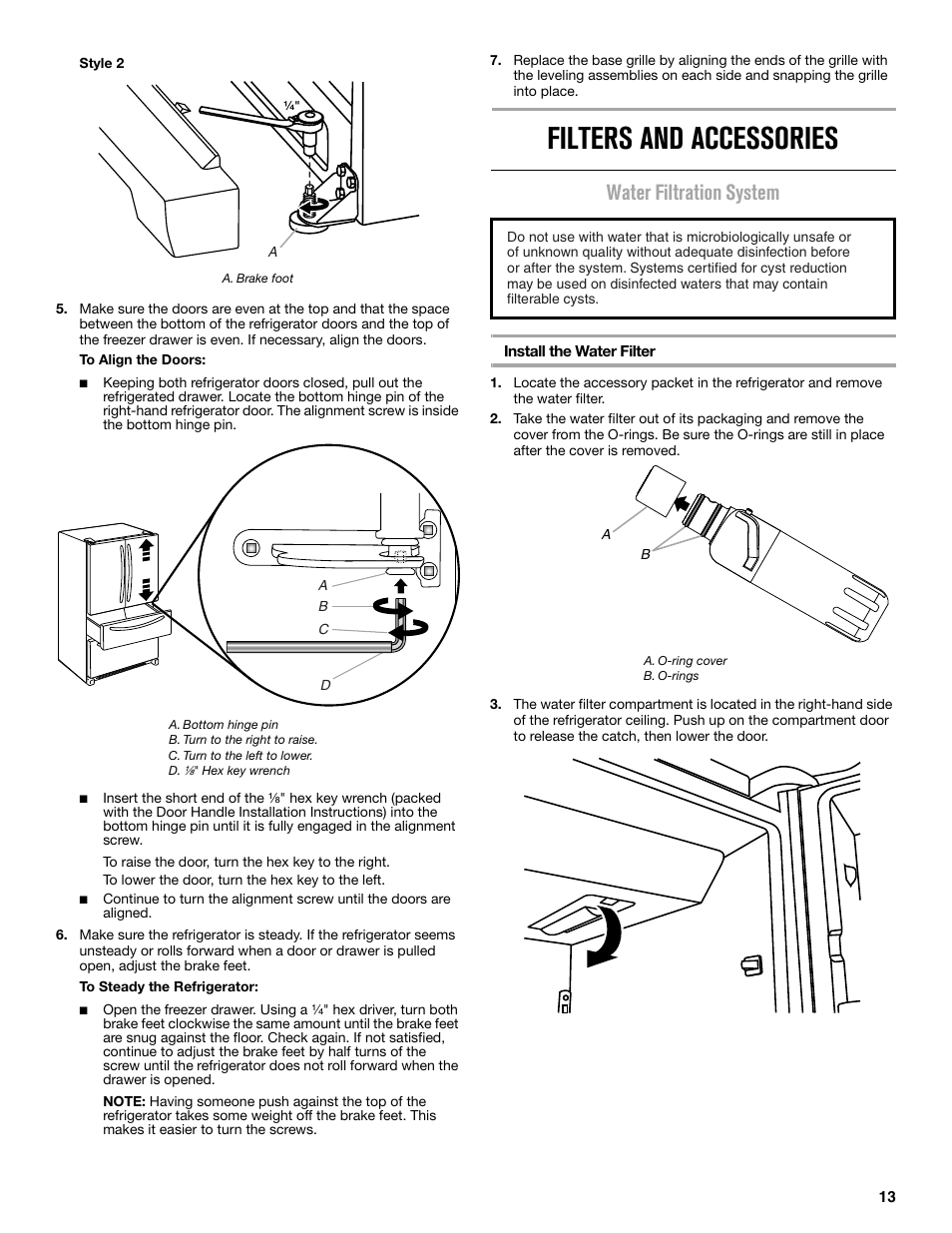 Filters and accessories, Water filtration system | Maytag MFX2876DRM User Manual | Page 13 / 100