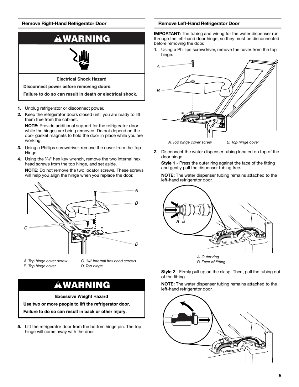 Warning | Maytag MFX2876DRM User Manual | Page 5 / 100