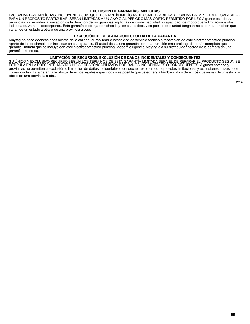 Maytag MFX2876DRM User Manual | Page 65 / 100