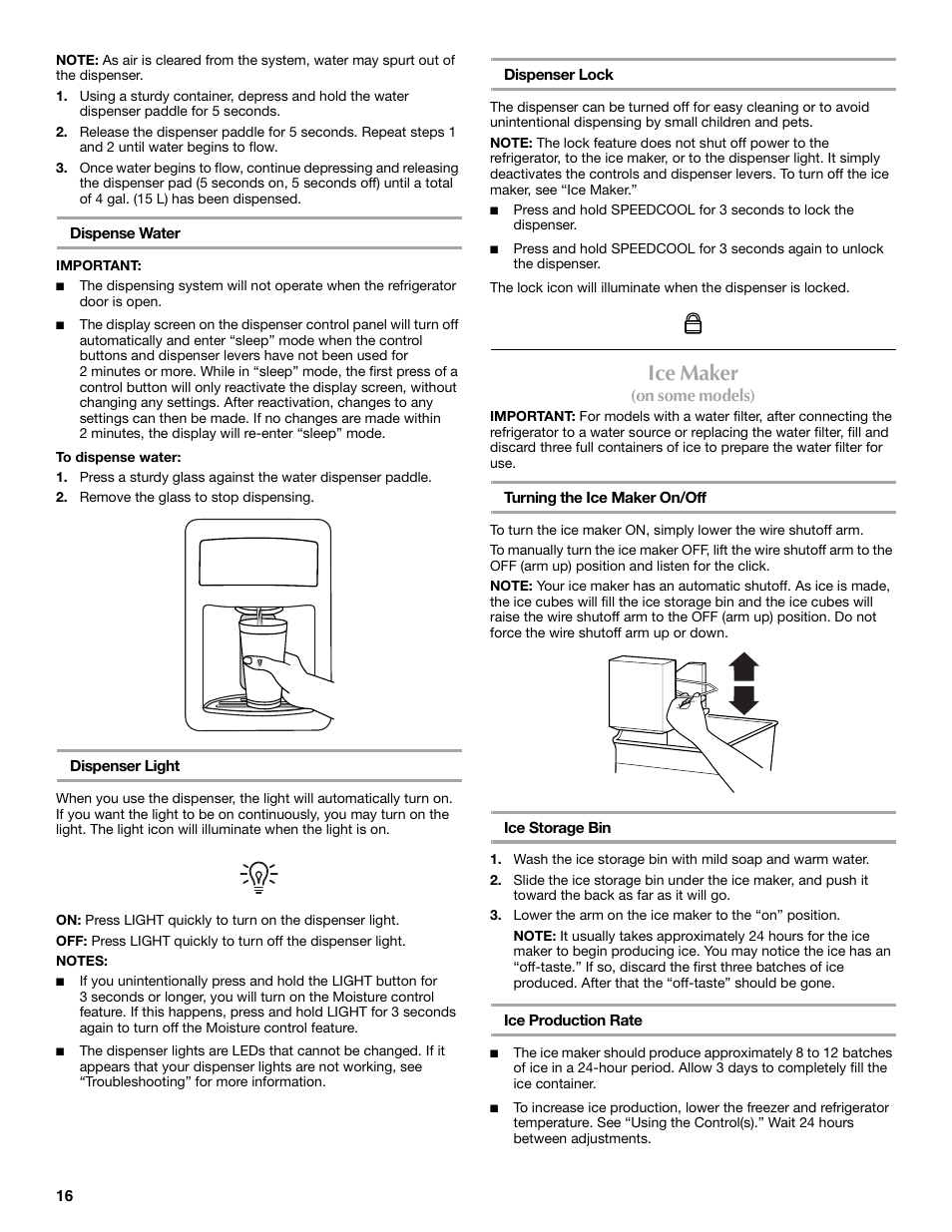 Ice maker | Maytag MFF2055DRM User Manual | Page 16 / 88