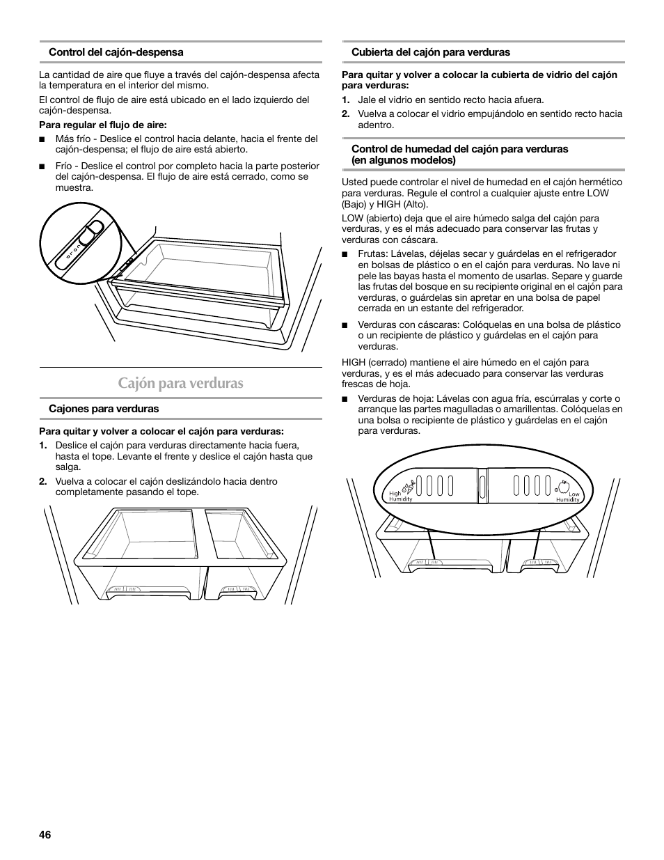 Cajón para verduras | Maytag MFF2055DRM User Manual | Page 46 / 88