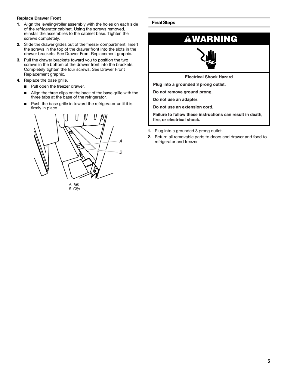 Warning | Maytag MFF2055DRM User Manual | Page 5 / 88