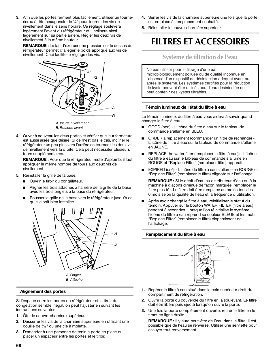 Filtres et accessoires, Système de filtration de l'eau | Maytag MFF2055DRM User Manual | Page 68 / 88