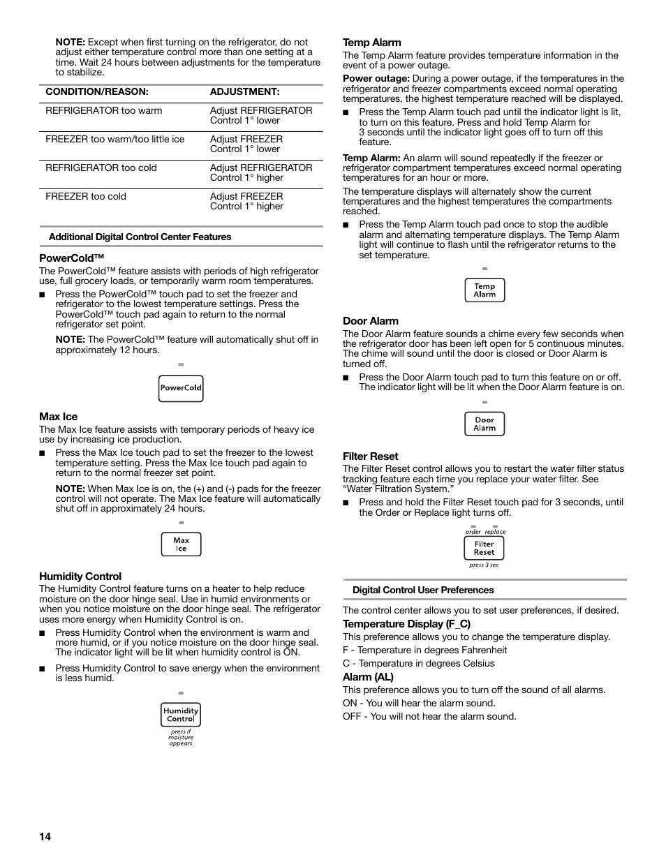 Maytag MFC2062DEM User Manual | Page 14 / 72