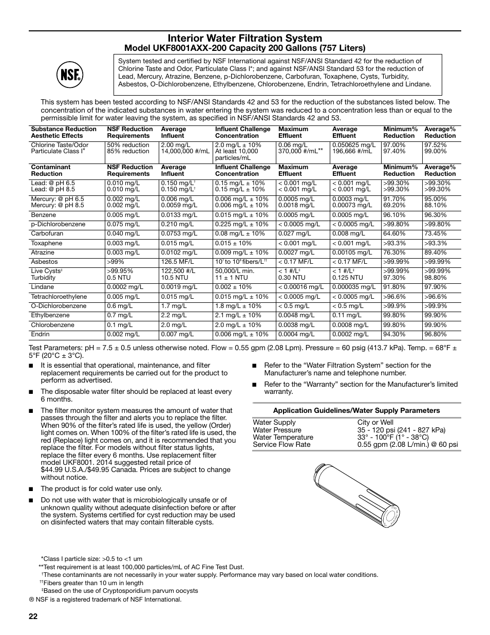 Interior water filtration system | Maytag MFC2062DEM User Manual | Page 22 / 72