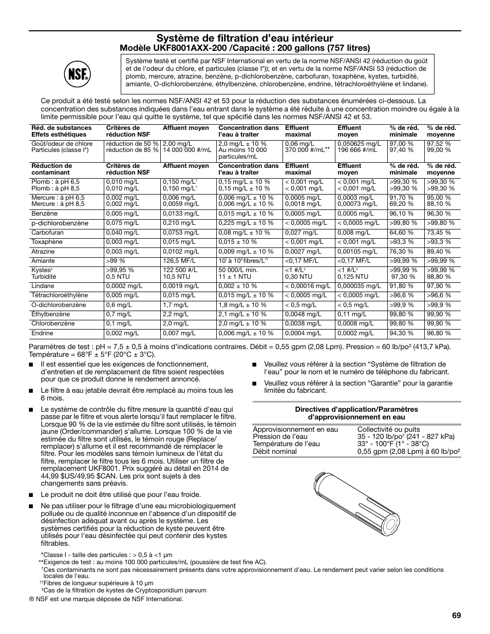 Système de filtration d’eau intérieur | Maytag MFC2062DEM User Manual | Page 69 / 72