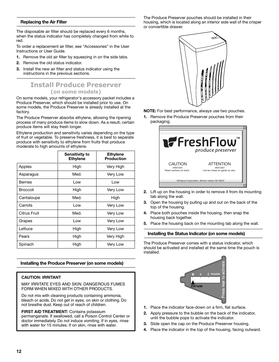 Install produce preserver, On some models) | Maytag MSB26C6MDM User Manual | Page 12 / 86