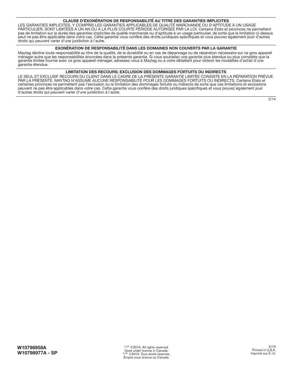 Maytag MRT118FZEM User Manual | Page 36 / 56
